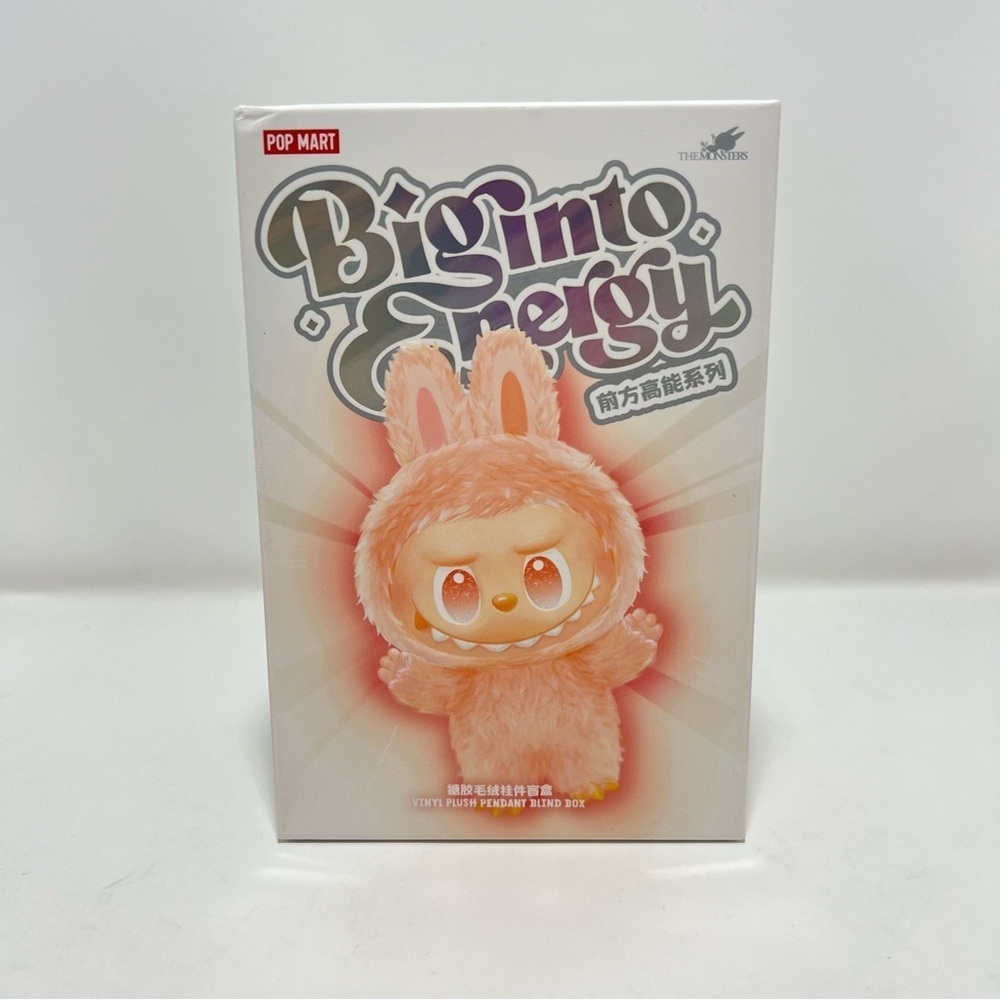 [NEW] POP MART Labubu Big into Energy Plush Pendant Keychain Loyalty Pink Yellow - Picture 4 of 14